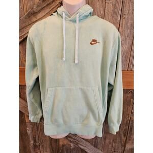 Vintage fade blue Nike embroidered swoosh y2k 90s hoodie medium mens sweater #